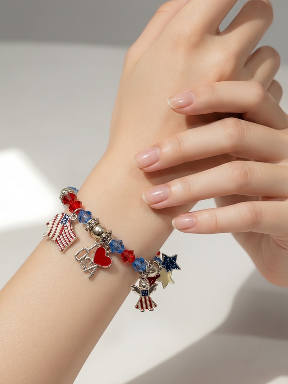 Patriot Pride Stretchable Bracelet 4th Of July Memorial Day NWT